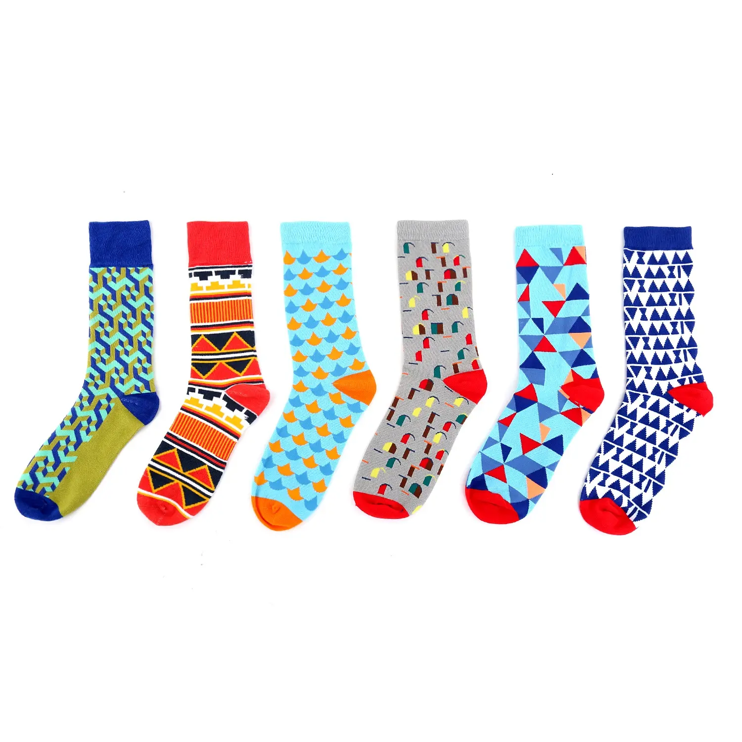 V&J 200n Make Your Own Custom Logo 100%Combed Cotton Crew Dress Socks