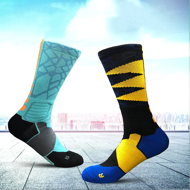 V&J custom logo basketball ribbed socks athletic cushioned customize sports socks