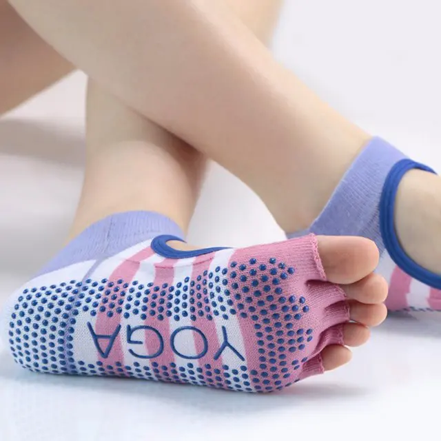 V&J Custom Logo Anti Slip Yoga Socks Women Grippy Grip Pilates Socks