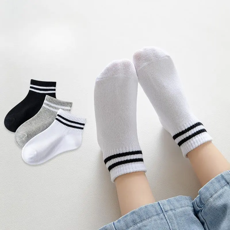 V&J kid knitted design custom logo cotton sport athletic socks