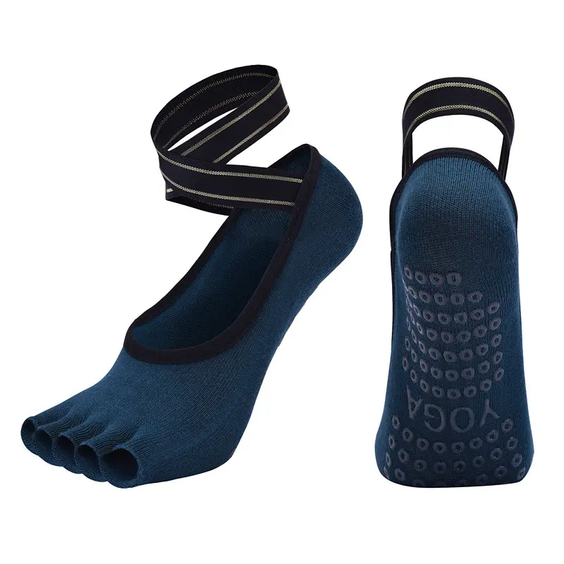 V&J Custom Anti Slip Yoga Socks Grippy Toeless Pilates Socks