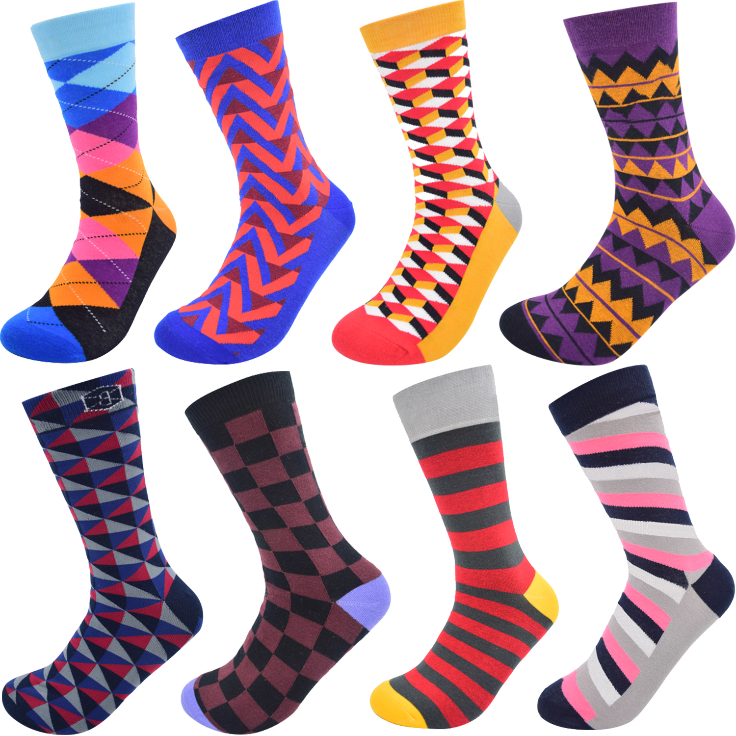 V&J Custom Made Combed Cotton High Quality Colorful Funny Socks