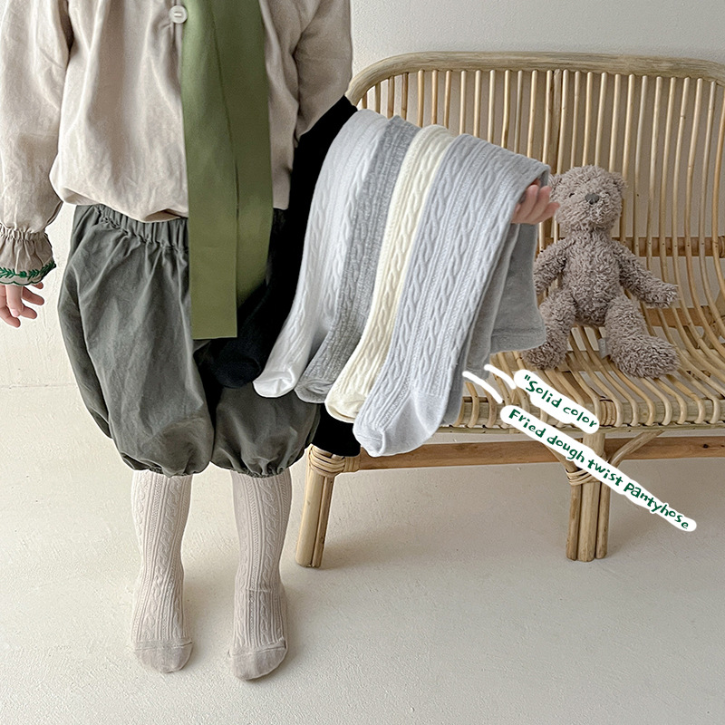 Baby Kids Girls Cotton Cable Solid Knit Tights Leggings Stocking Pants Pantyhose (1)cui
