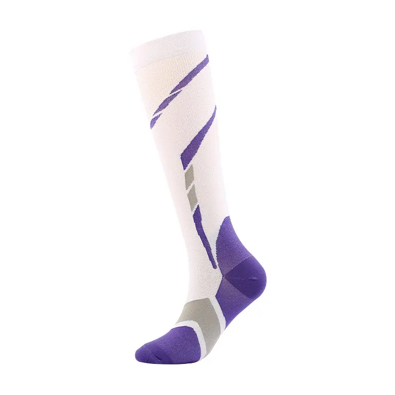 V&J Colorful 15-20mmhg Knee High Men Women Medical Nursing Compression Socks