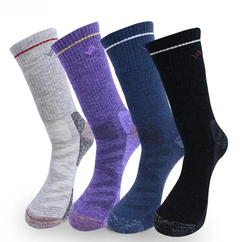 V&J Winter Warm Men woman 100% Merino Wool Hiking Ski Socks