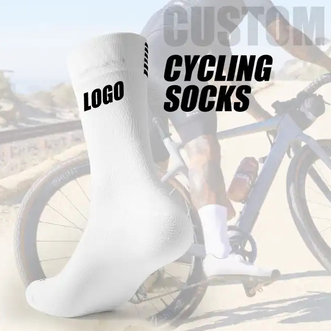 V&J custom crew athletic running sport cycling socks bamboo bike socks