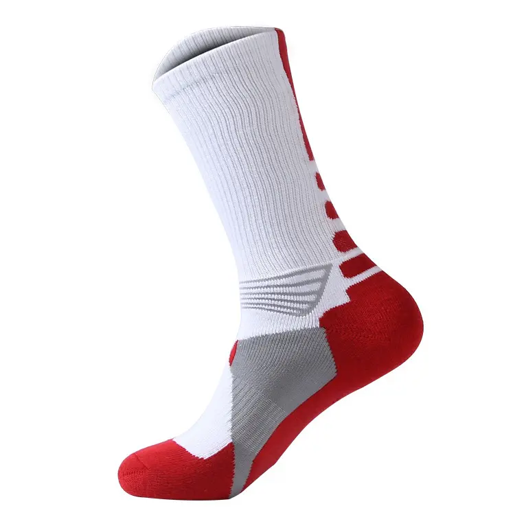 V&J custom logo basketball ribbed socks athletic cushioned customize sports socks