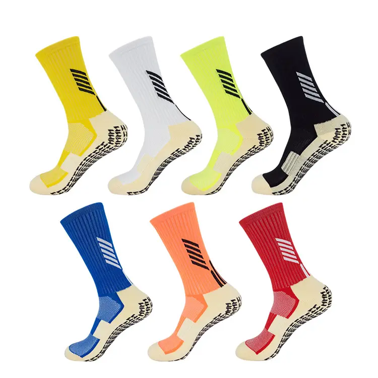 custom men's non slip elite football socks 100% cotton nylon soccer grip sports crew socks (1)mka