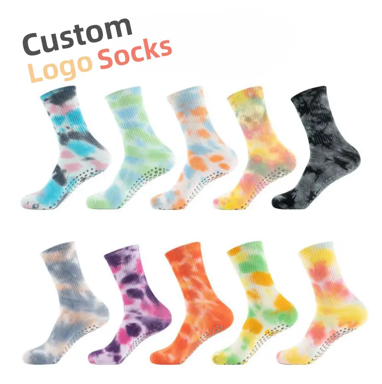 V&J OEM High Quality Professional Yoga Socks Anti-slip Logo Custom Pilates Grip Socks