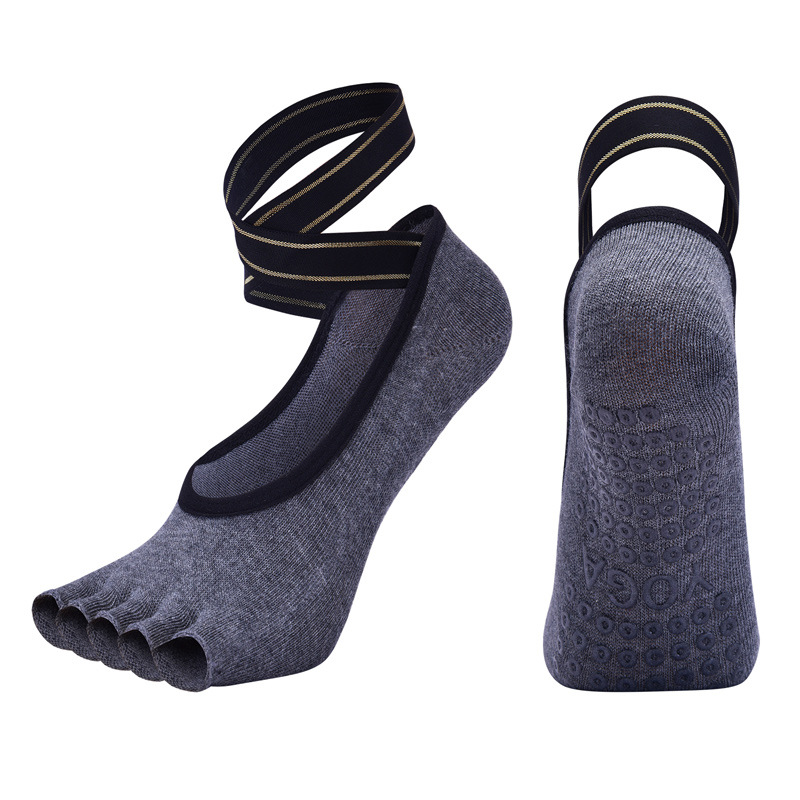 V&J Custom Anti Slip Yoga Socks Grippy Toeless Pilates Socks