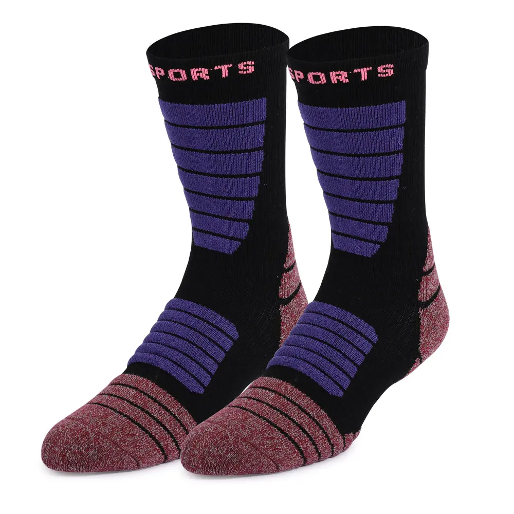V&J Hiking Outdoor Trail Running Trekking Moisture Wicking Cushion Crew Socks