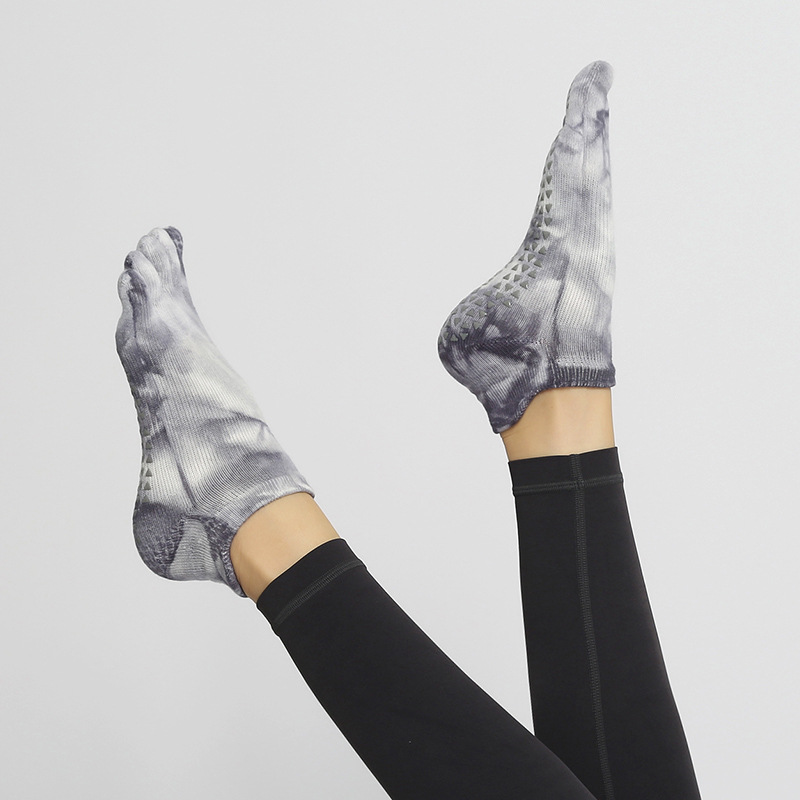 V&J Silicone Sole Grip Ballet Dance Socks Custom TIE DYE Anti Slip Pilates Women Yoga Socks
