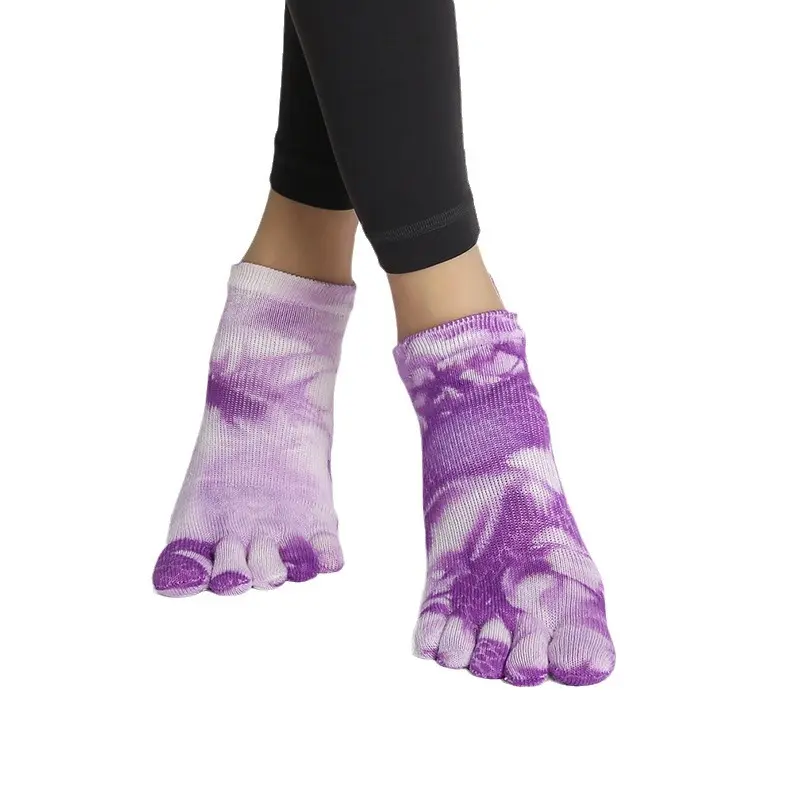 V&J tie dye ankle grip custom pilates socks for women