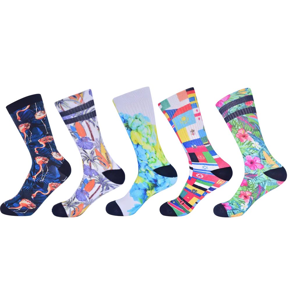 Crew 3d Printed Sports Blank Socks Custom Logo Printing Sublimation Sports Sock (2)uci