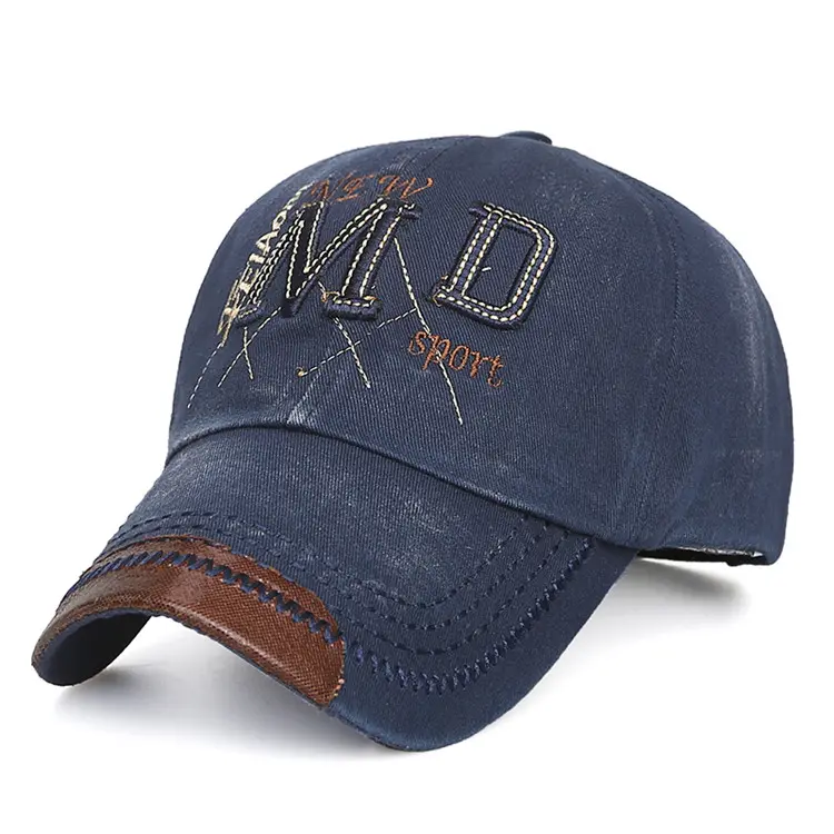 100% Cotton Quality Baseball Cap Custom Embroidery Logo 6 Panel Blank Plain Dad Hat For Men