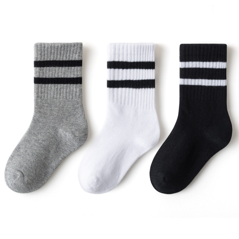 V&J kid knitted design custom logo cotton sport athletic socks