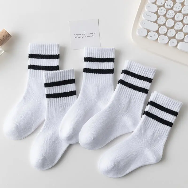 V&J kid knitted design custom logo cotton sport athletic socks
