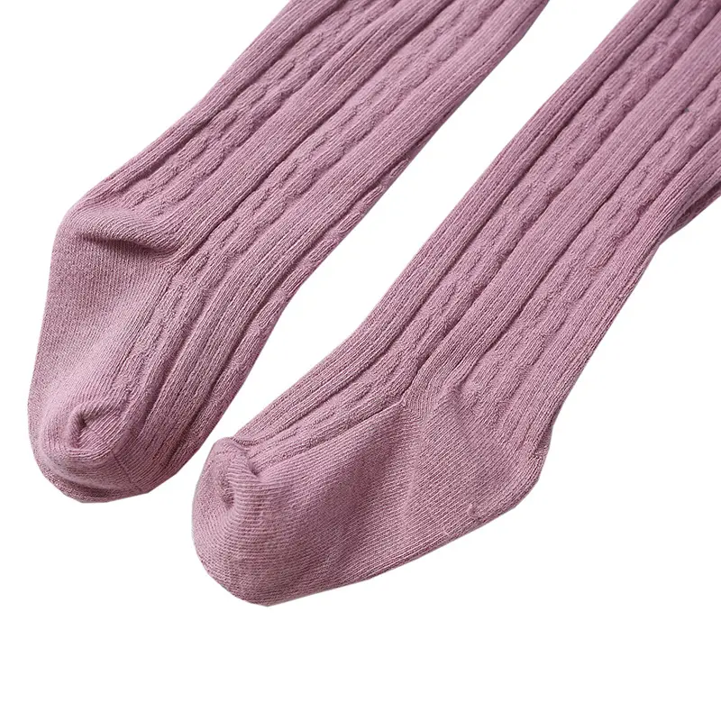 Cute Girls Leggings Cable Knit Tights Combed Cotton Rib Pantyhose for Kids (2)l6z