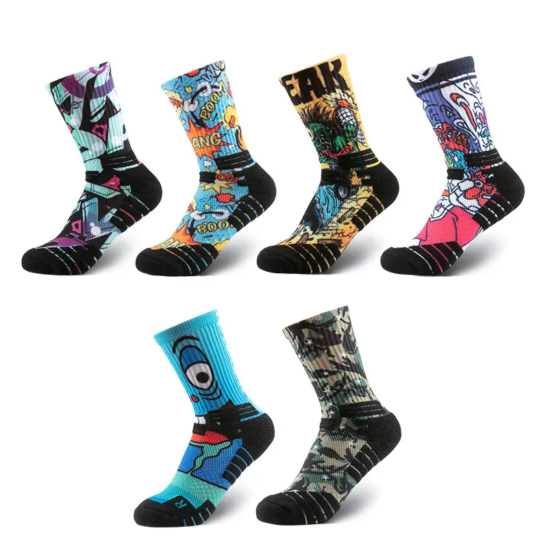 top quality 3d digital printing cotton polyester socks print custom 360 printed socks (3)yrk
