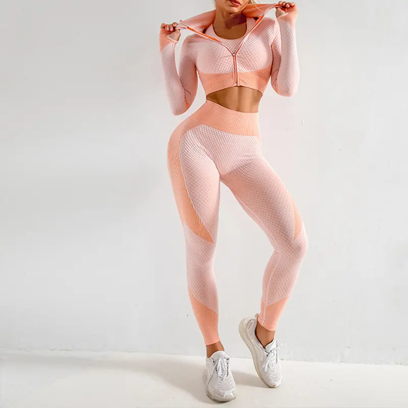 High Waist Butt Lift Leggings Set Women Gym Activewear Wear Yoga Set