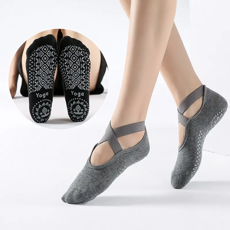 V&J Hot Sales Pilates Ballet Barre Non-Slip Grips Yoga Socks