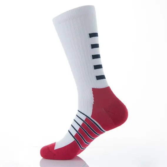V&J custom logo basketball ribbed socks athletic cushioned customize sports socks