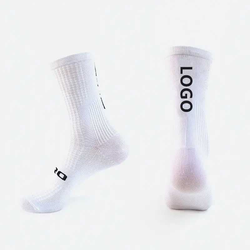 V&J High Quality Custom Logo Crew Athletic Sport Nylon Cycling Socks