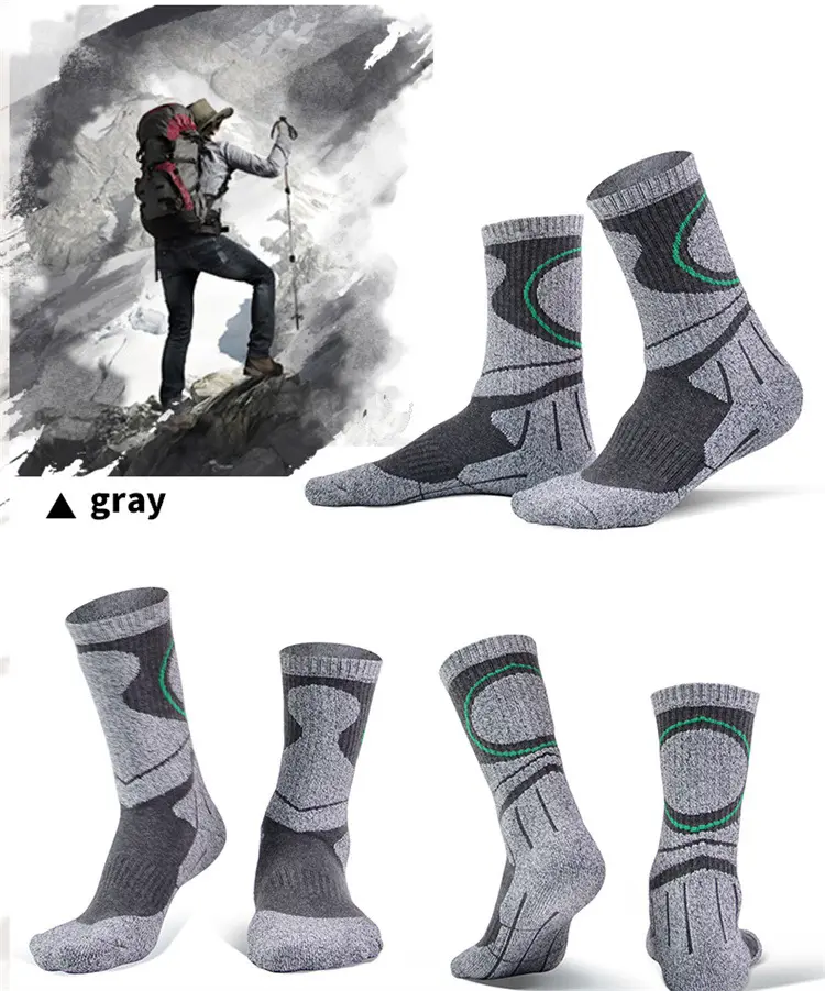 V&J Winter Warm Men woman 100% Merino Wool Hiking Ski Socks