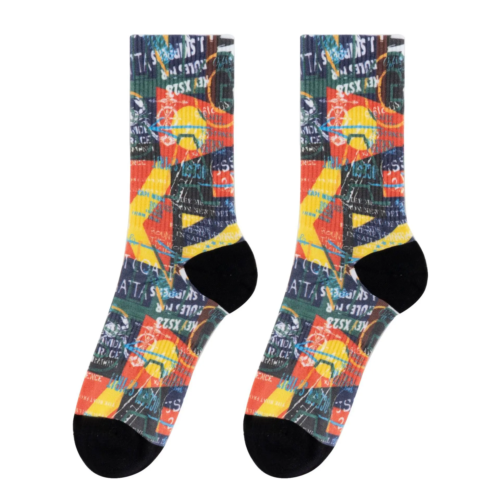 V&J 3D 360 Digital Print Sublimation Socks Custom Print Socks-product