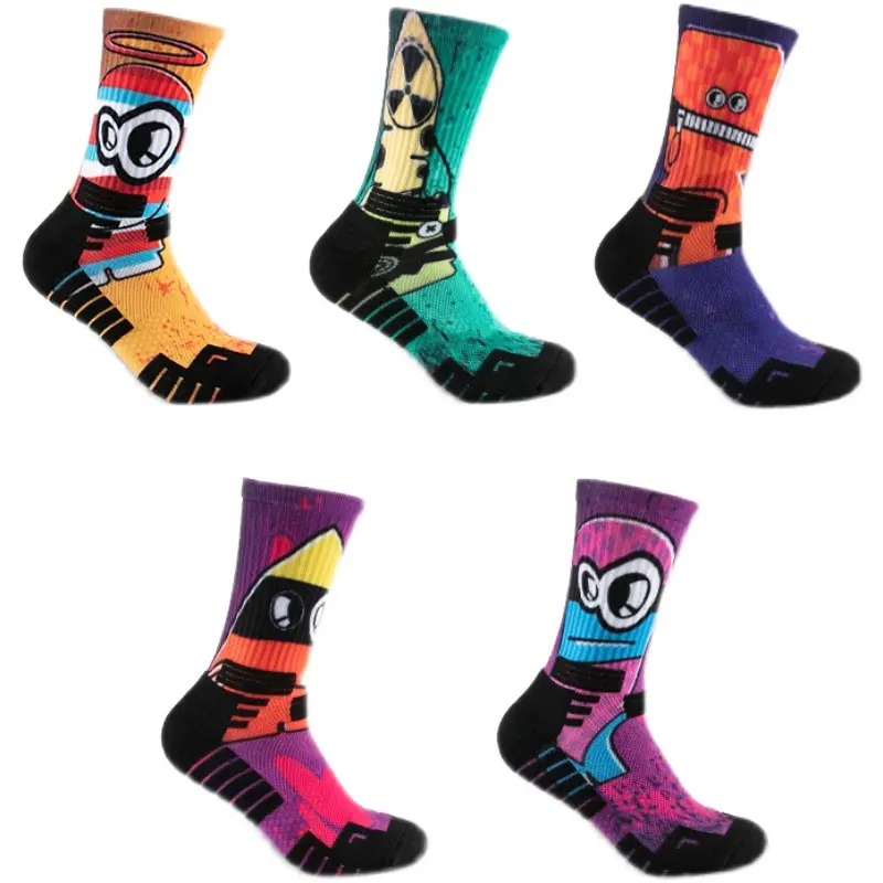 V&J Custom Printed 3d Digital 360 Degree Sublimation Print Socks