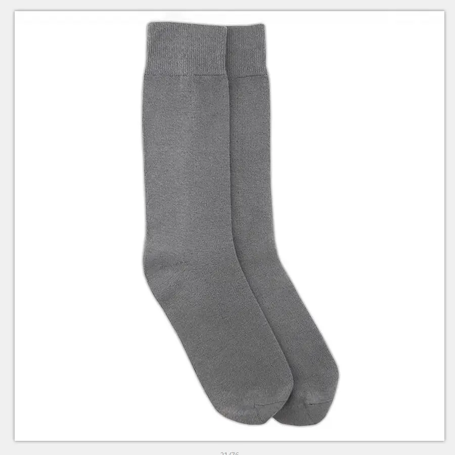 V&J 200n Custom Logo 100%Combed Cotton Quality Crew Dress Socks