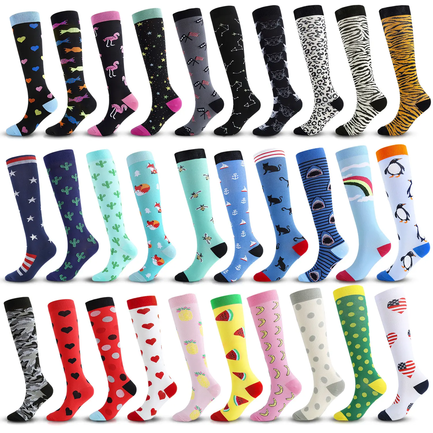 V&J custom knee high medical 2030 mmhg compression socks