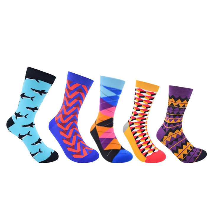 V&J Custom Made Combed Cotton High Quality Colorful Funny Socks