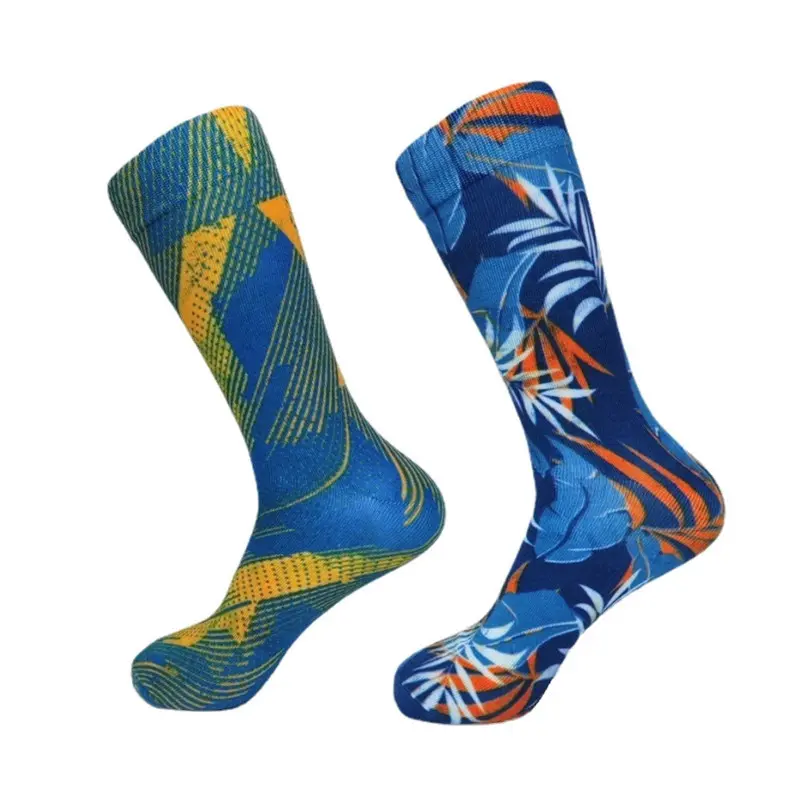 High Quality Cotton Blend Colorful Sublimation Custom Print Socks (3)9un