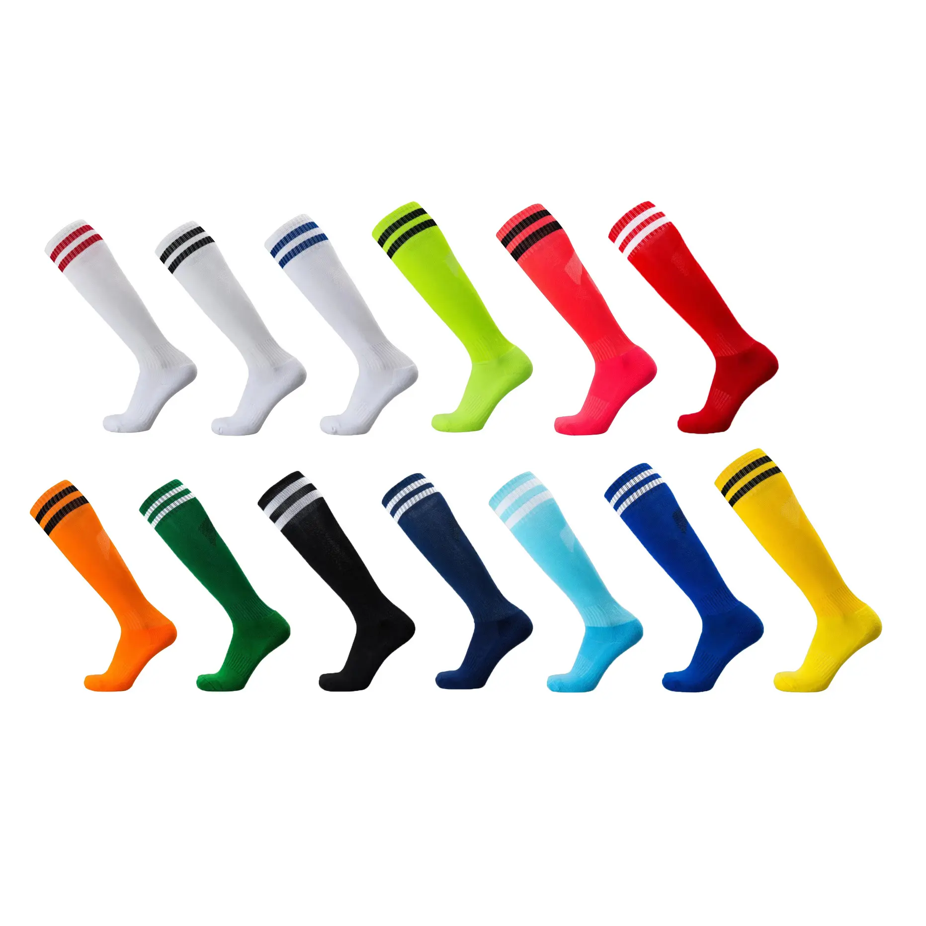 V&J custom logo grip compression football stockings high knee soccer socks