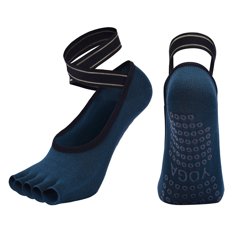 Custom Anti Slip Women Yoga Socks Grippy Fitness Gym Exercise Toeless Pilates Grip Socks (1)hwm