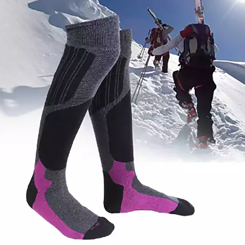 V&J Custom Warm Thick Hiking Socks Merino Wool High Knee Ski Socks