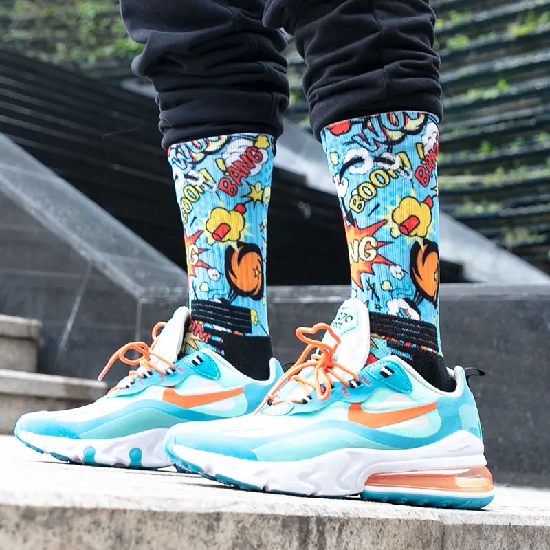 V&J Custom Printed 3d Digital 360 Degree Sublimation Print Socks