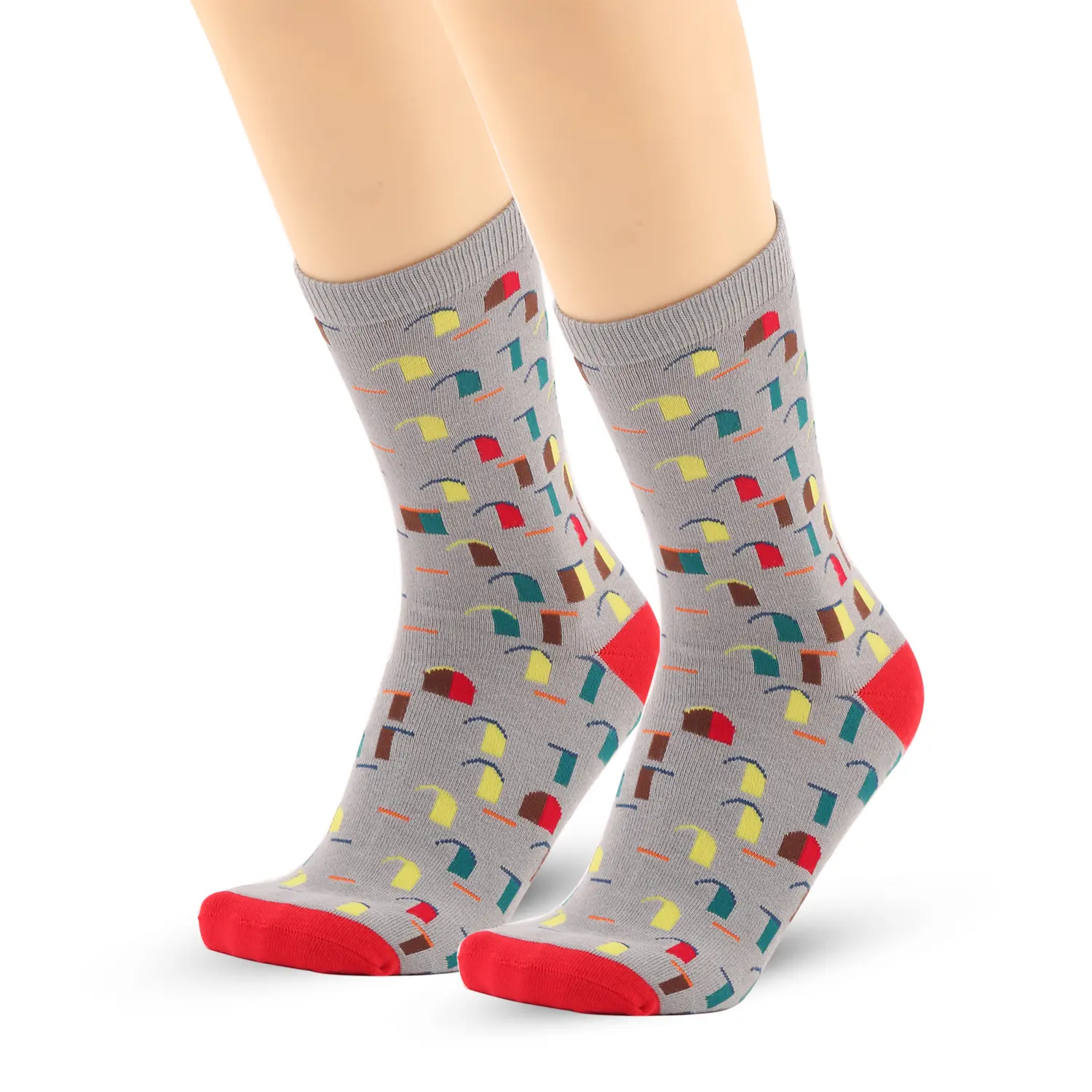 V&J 200n Make Your Own Custom Logo 100%Combed Cotton Crew Dress Socks