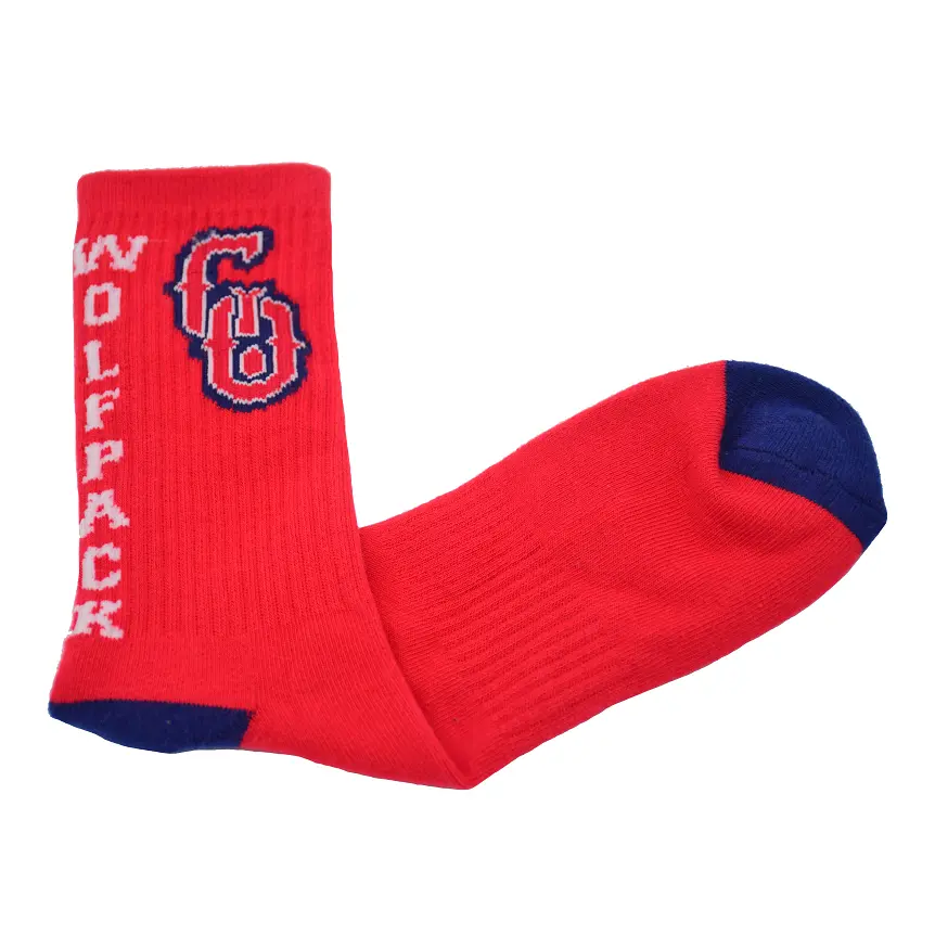 V&J Quality Crew Thick Outdoor Athletic Sports Custom Logo Basketball Socks