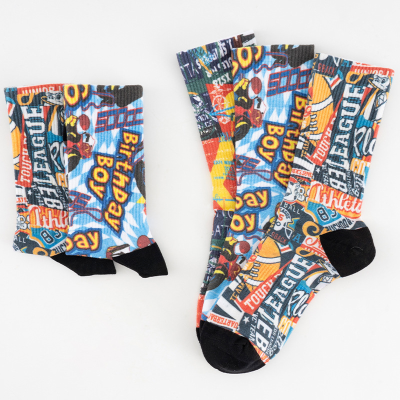 V&J 3D 360 Digital Print Sublimation Socks Custom Print Socks