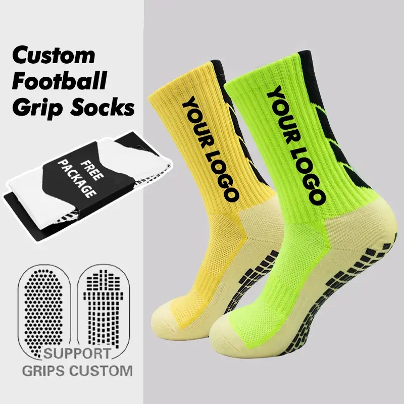 Custom logo Fashion Compression Colorful Soccer Designer Anti slip Sport Football Grip Men Football Socks