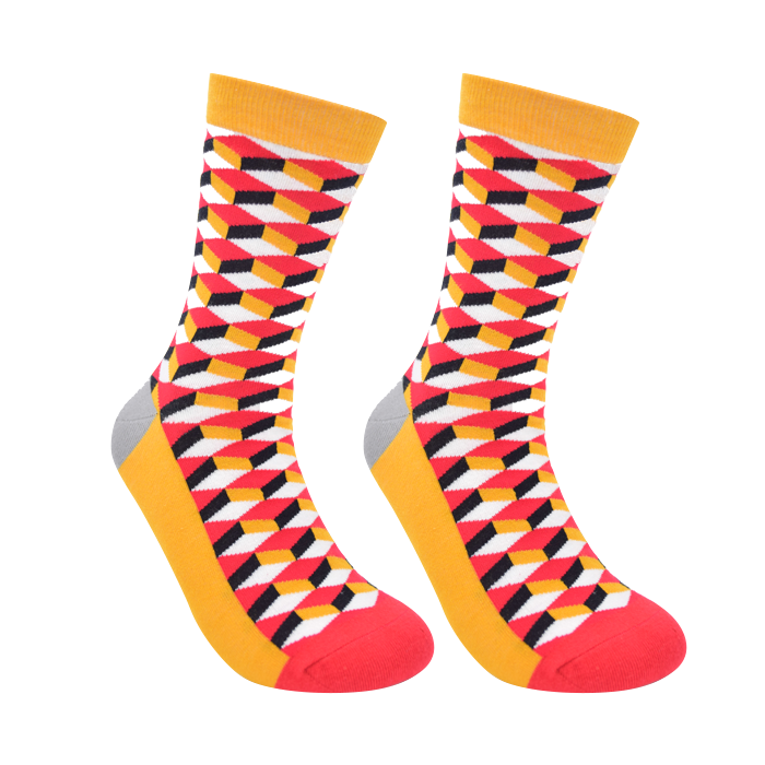 V&J High Quality 200Needle custom happy colorful 100 cotton funny socks