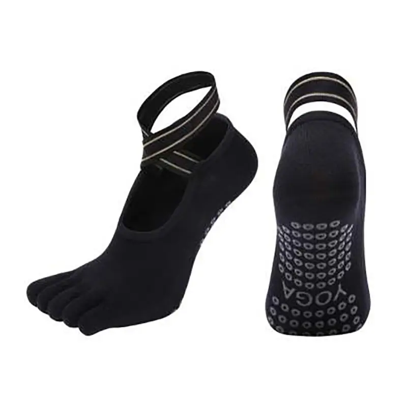 Custom Anti Slip Women Yoga Socks Grippy Fitness Gym Exercise Toeless Pilates Grip Socks (2)vte