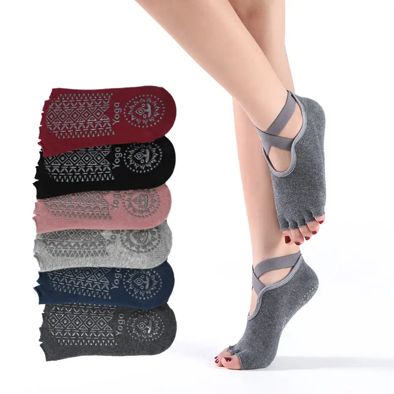 V&J Barre Ballet Cotton Dance Customised Sports Socks Pilates Non-slip Grips Women Yoga Socks