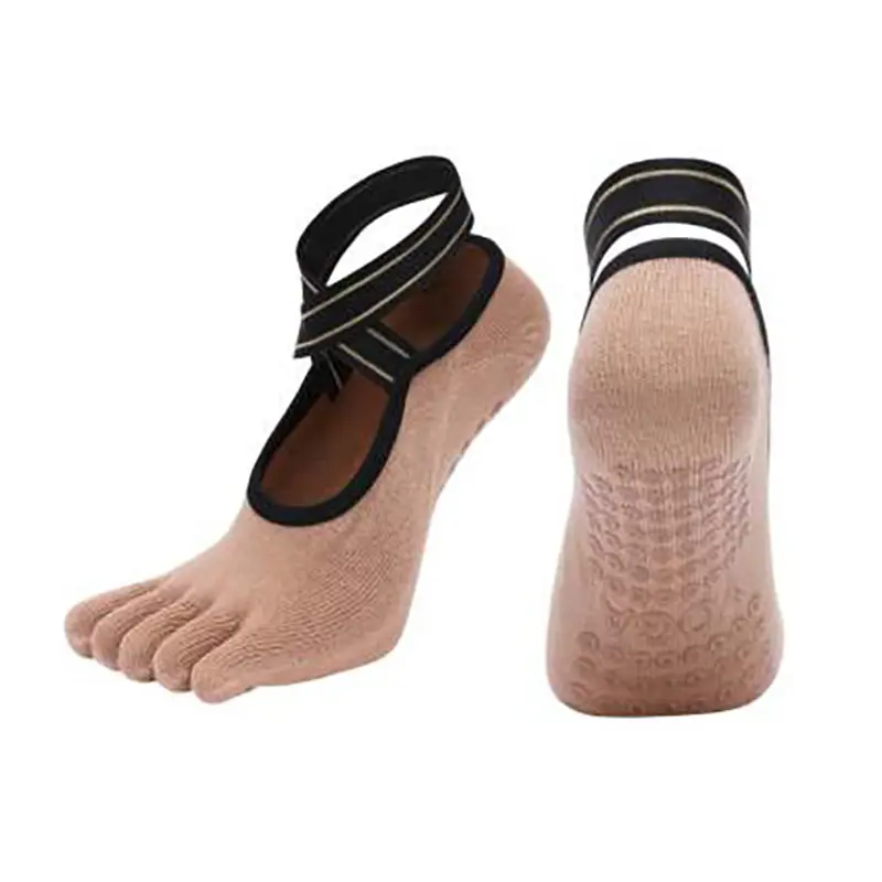 Custom Anti Slip Women Yoga Socks Grippy Fitness Gym Exercise Toeless Pilates Grip Socks (1)m6x