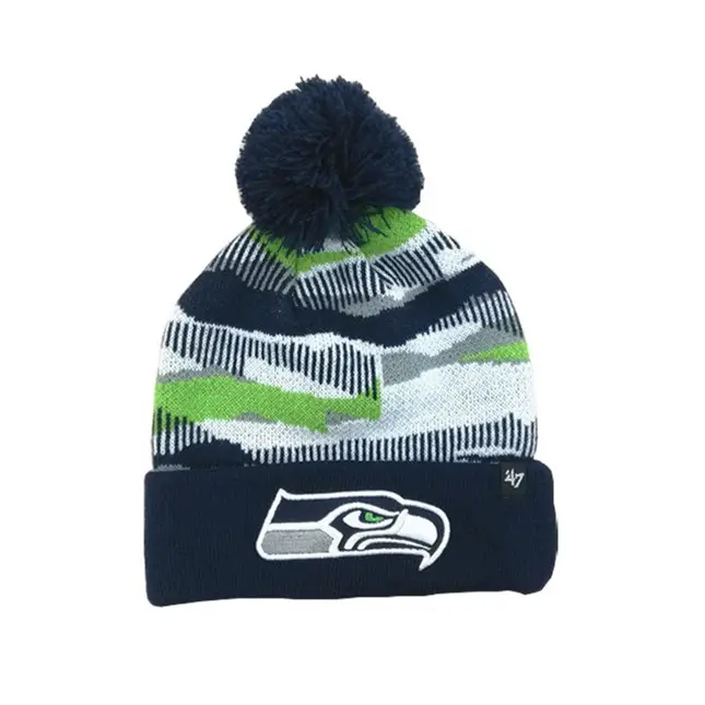 V&J Custom label 3D embroidered knit pom pom beanie wool furry fur winter hats (2)7pn