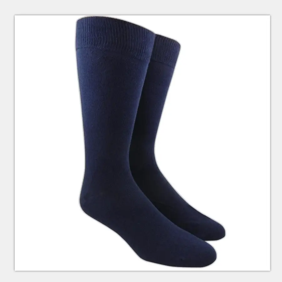 V&J 200n Custom Logo 100%Combed Cotton Quality Crew Dress Socks