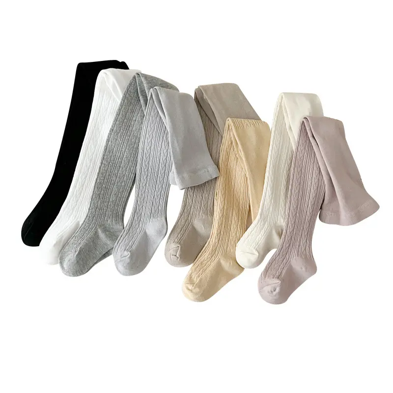 V&J Custom 100% Cotton Baby Girl Pantyhose Cable Leggings Children Tights