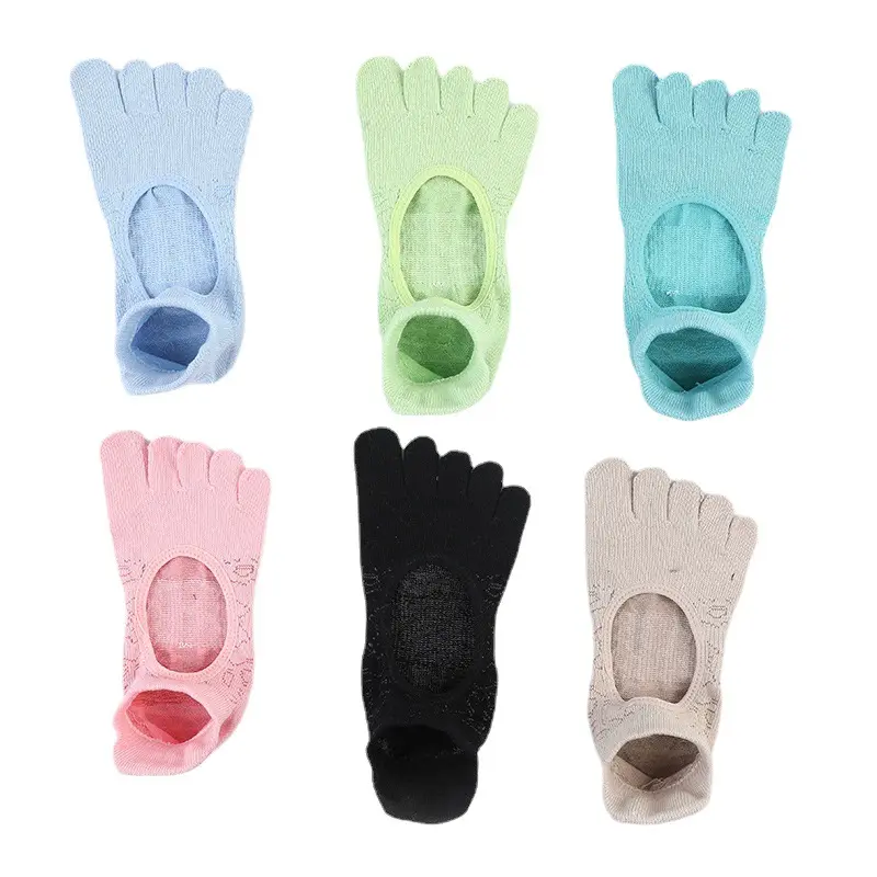 V&J Custom Anti Slip Women Cotton Non Slip Fitness Pilates Yoga Socks